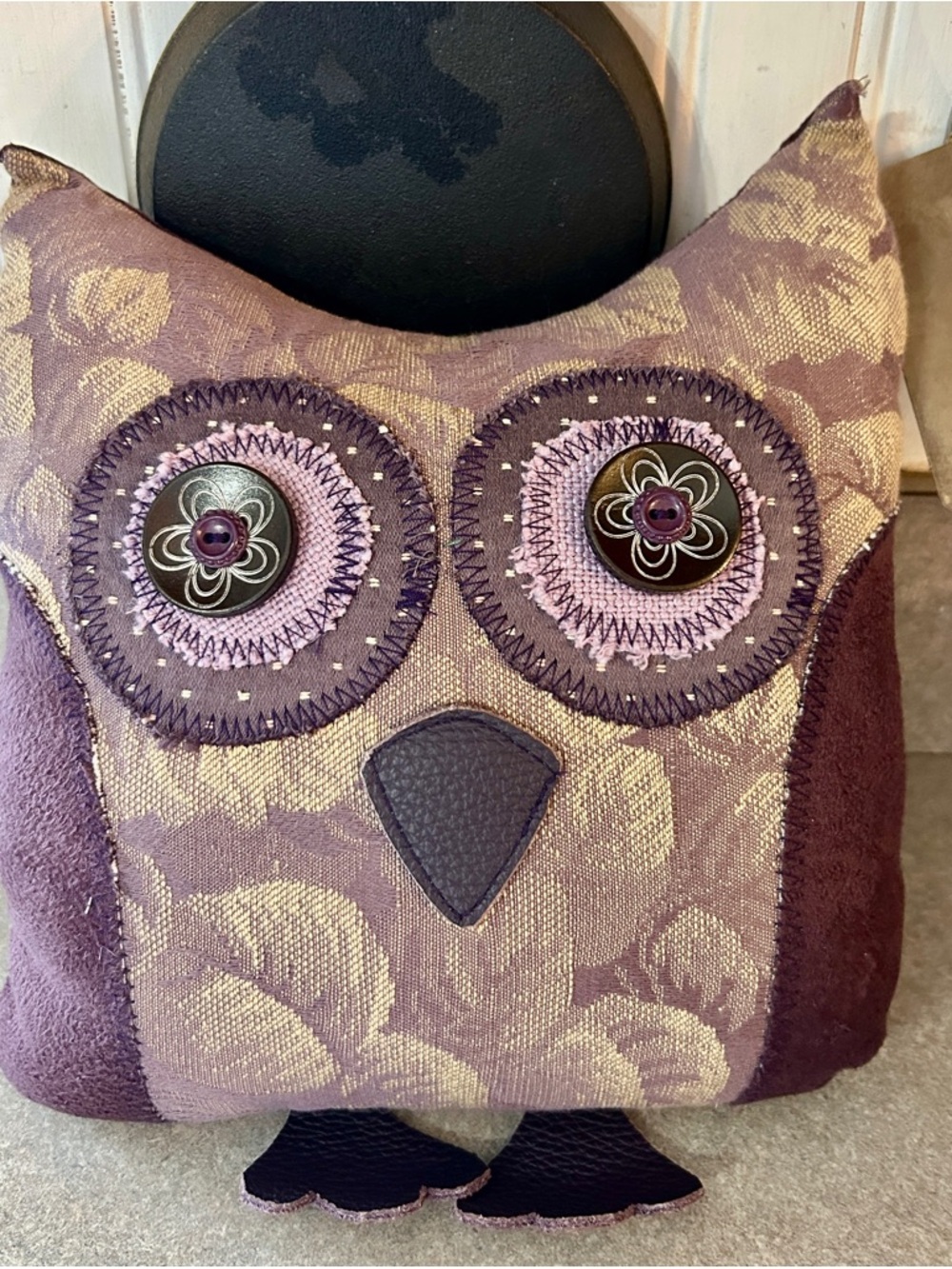 Decorative Purple Owl Throw Pillow - Accent Cushion